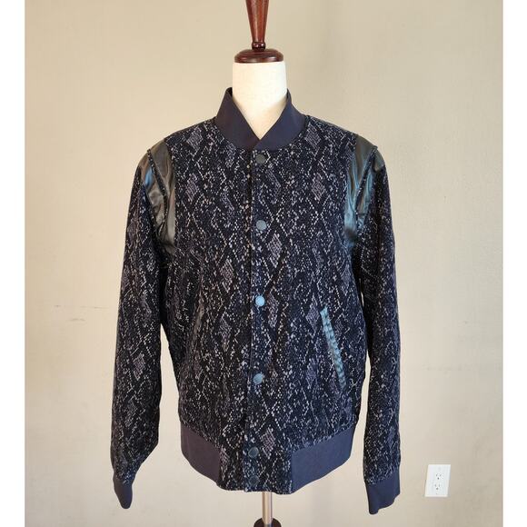 Michael Kors Men's Corduroy Bomber Jacket Snakeskin Size Large - Picture 4 of 10